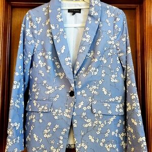 Talbots Blue Floral Blazer Size 2